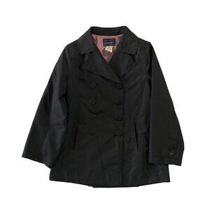 Rothschild Girls Size M Black Pink Lining Double Breasted Rain Trench Coat